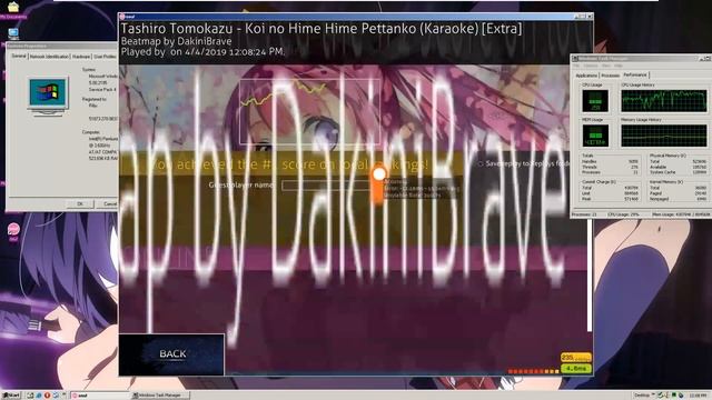 osu! gameplay on Windows 2000 смотреть онлайн