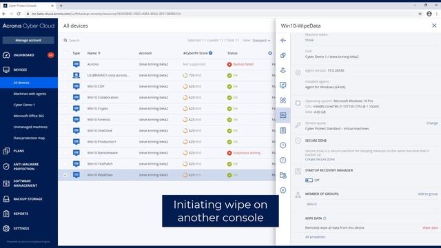 How to wipe Windows 10 from a Stolen Machine with Acronis Cyber Protect Cloud for MSPs смотреть онлайн