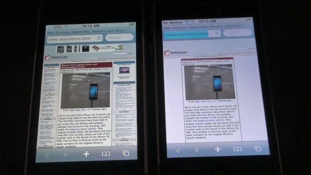 iPhone 3G S vs 3G Web Rendering Speed смотреть онлайн