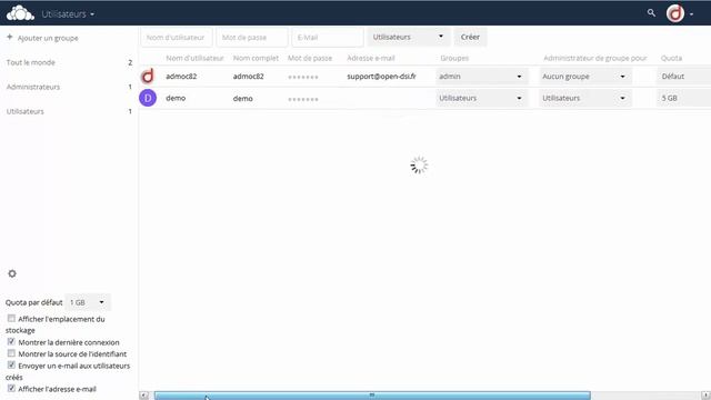 Owncloud : gestion des utilisateurs et des groupes смотреть онлайн