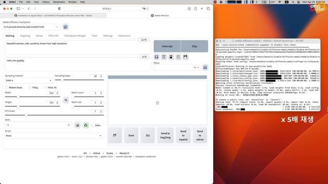 M2 맥미니 스테이블 디퓨전 WebUI 설치하기 | AUTOMATIC1111 버전 смотреть онлайн