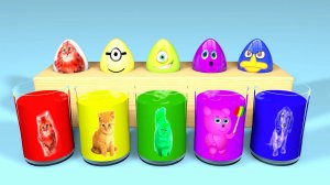 Мультики для детей про разноцветные яйца с сюрпризами, учим цвета