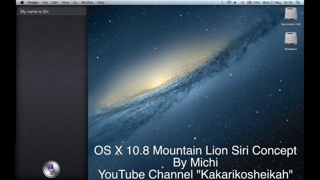 CONCEPT: Mac OS X Mountain Lion Siri Demo смотреть онлайн