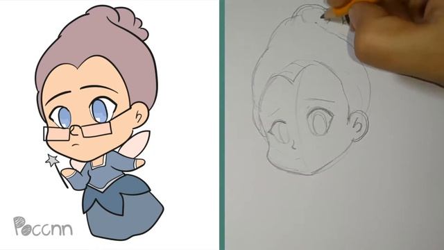 Cómo Dibujar A La Hada Madrina Chibi (Shrek)