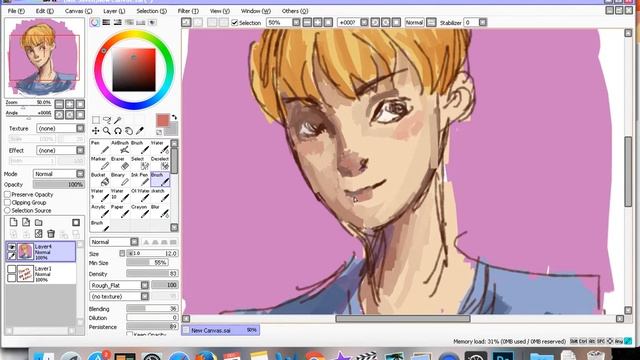 ONE LAYER PAINTING TUTORIAL | PAINT TOOL SAI смотреть онлайн