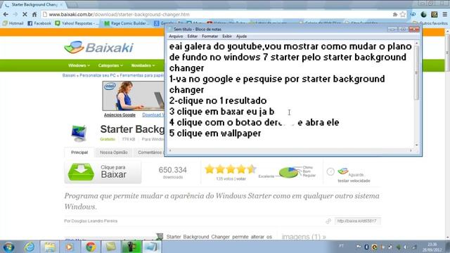 tutorial como mudar o plano de fundo do windows 7 starter pelo starter background changer смотреть онлайн