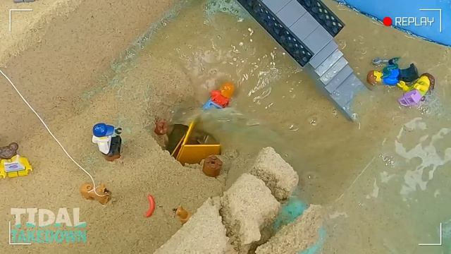 Tsunami Triple Dam Breach Surprise Sinkhole Experiment - Wave Machine VS Lego City National Park