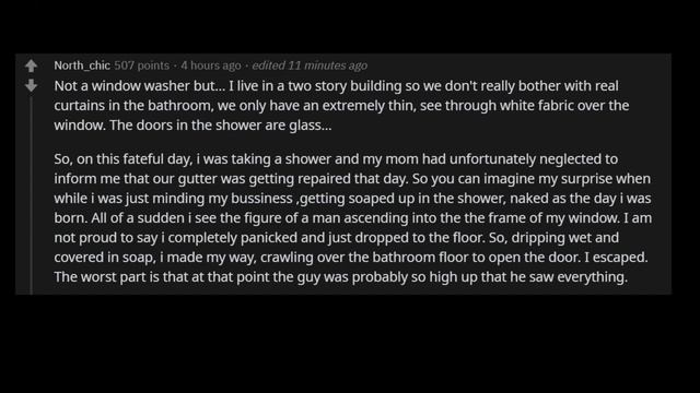 WINDOW WASHER OF REDDIT: WHAT IS THE MOST MEMORABLE THING YOU HAVE SEEN WHILE ON THE JOB? смотреть онлайн