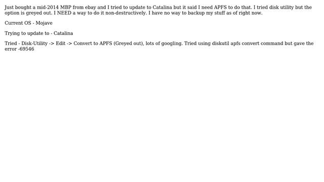 Apple: Can't convert to APFS in Mojave смотреть онлайн
