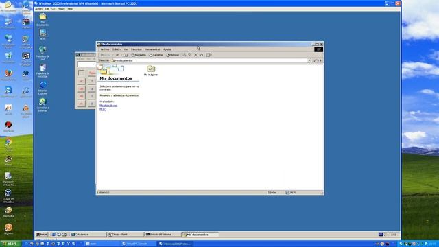 Running Windows 2000 Professional SP4 (Spanish) inside Windows XP (Virtual PC 2007) смотреть онлайн