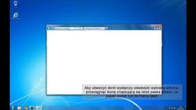Ikona strony na pasku zadań w Windows 7 (Internet Explorer 9) смотреть онлайн