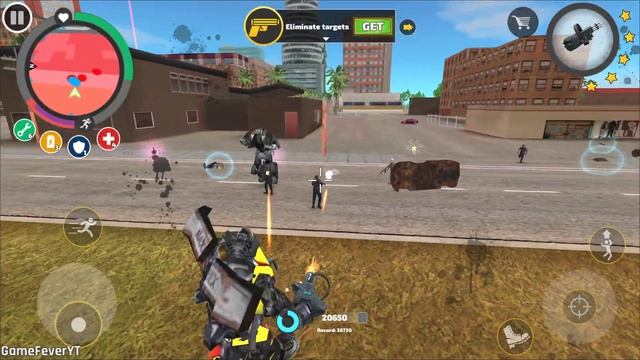 Rope Hero: Vice Town (Transformer Fight Green Car Robots) Hand Red Laser Beam - Android Gameplay HD смотреть онлайн