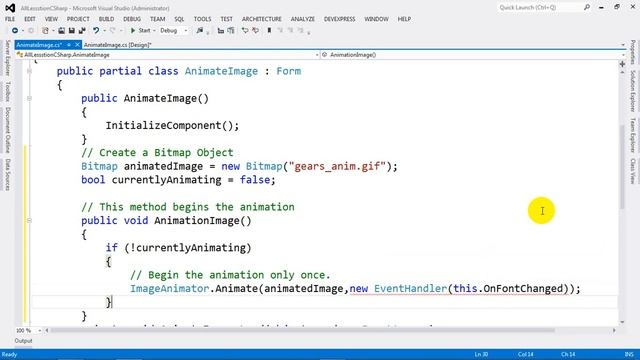 Do Animation using Image Animator Class in C# NET 2012 смотреть онлайн