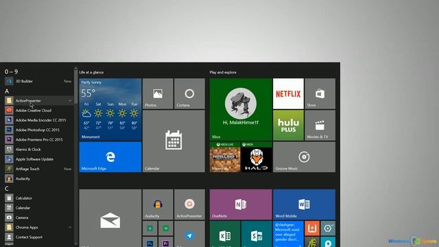 Windows 10 - Launching Applications from the Start Menu смотреть онлайн