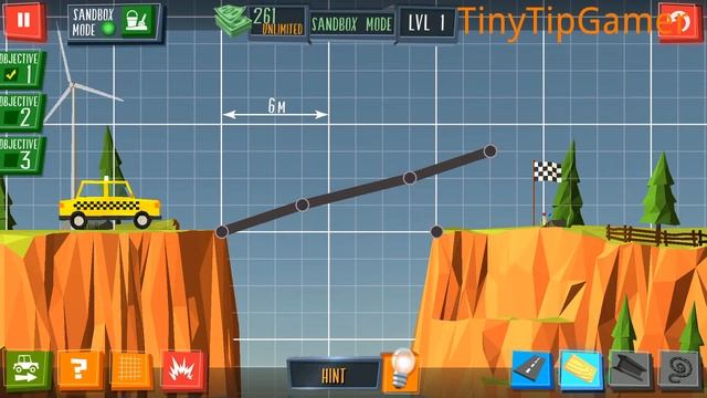 Build a Bridge Level 1 SandBox Mode Android 3 STARS Gameplay Walkthrough Video смотреть онлайн