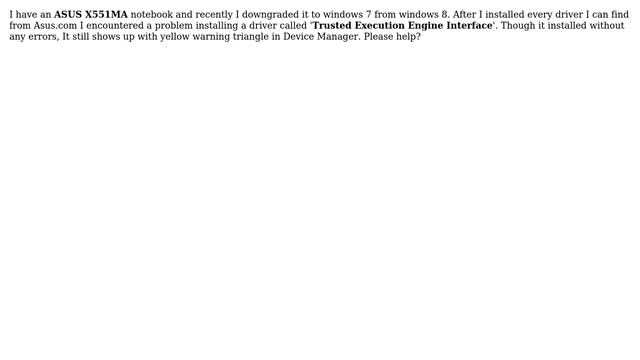 Installing trusted execution engine interface driver error смотреть онлайн