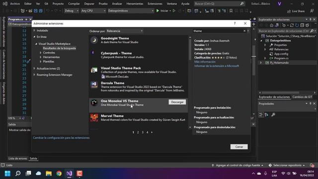 05 - Personalizar temas en Visual Studio 2022 | C# Nivel Básico смотреть онлайн