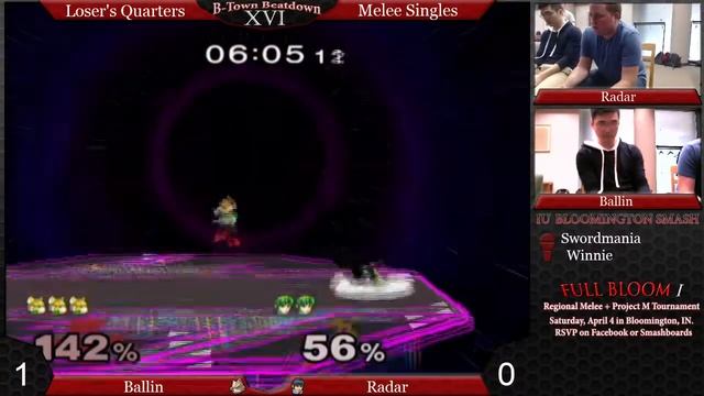 B-Town Beatdown XVI Ballin (Fox) vs. Radar (Marth) Loser's Semis смотреть онлайн
