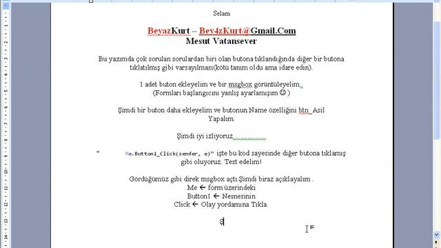 Vb.net 2005 - Sender,e (button1 tıkla button2 çıksın) смотреть онлайн