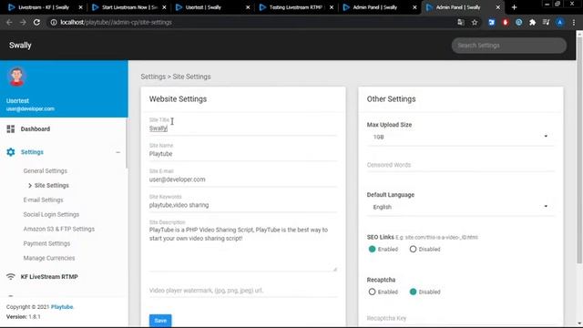 Live Stream RTMP Plugin - Playtube - KF