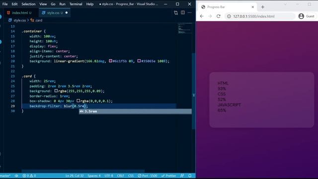 Animated Progress Bar Using HTML CSS Only | CSS Progress Bar Tutorial смотреть онлайн