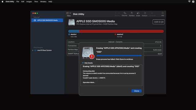 macOS Erase process has failed. Disk Utility Error FIX for intel Mac смотреть онлайн