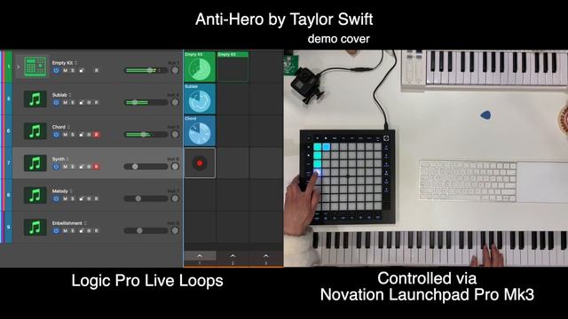 Anti-Hero cover with Logic Pro Live Loops & Novation Launchpad Pro Mk3 смотреть онлайн