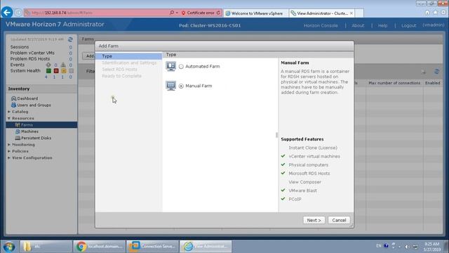 VMWare Horizon Farm Types смотреть онлайн