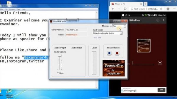 Convert your mobile into PC Speaker using SoundWire.