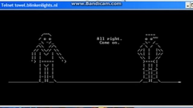 telnet towel.blinkenlights.nl in command prompt смотреть онлайн
