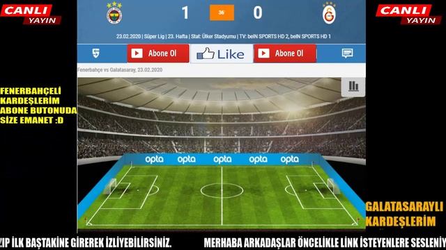 Fenerbahçe - Galatasaray Maçı Canlı İzle 23.02.2020 PAZAR (MAÇKOLİG SESLİ) #FENERBAHÇE  #GALATASARA