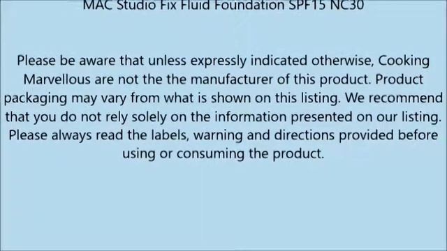 MAC Studio Fix Fluid Foundation SPF15 NC30 смотреть онлайн