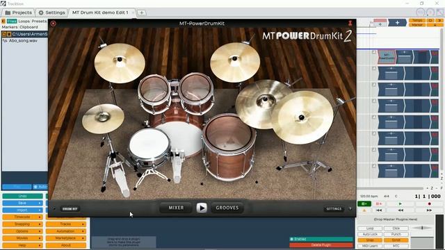 MT Power Drum Kit 2 Intro using Tracktion T5 Free DAW смотреть онлайн