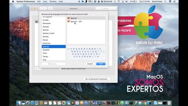 Cómo cambiar el idioma de teclado en MacOS X El Capitan y MacOS Sierra смотреть онлайн