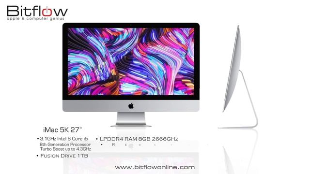 iMac 6 Core i5 3.1GHz, RAM 8GB, Fusion 1TB, 5K 27" смотреть онлайн