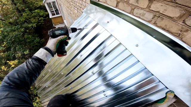 Крыша на балкон последнего этажа своими руками в г.Лыткарино/Установка козырька над балконом/Окна смотреть онлайн