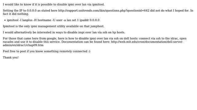 DevOps & SysAdmins: How to disable ipmi over lan using ipmitool? (2 Solutions!!) смотреть онлайн