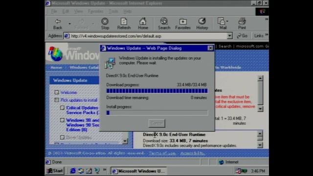 Installing DirectX 9.0c End-User Runtime on Windows 98 First Edition via Windows Update Restored v4 смотреть онлайн