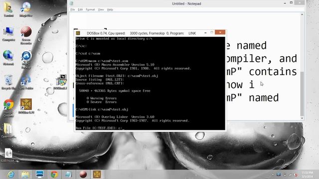 use dosbox to compile MASM assembler for 64bit processors смотреть онлайн