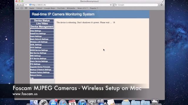 Foscam MJPEG Cameras - Wireless Setup on Mac смотреть онлайн