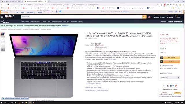 Up to 26% off Apple 2019 15.4-in MacBook Pro (Renewed) смотреть онлайн