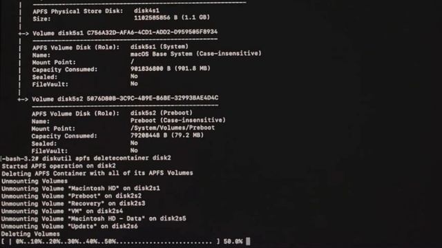 Remove/Delete/Split Fusion Drive APFS iMAC Terminal смотреть онлайн