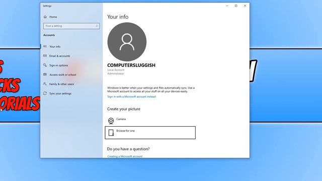 How To Change Your Account/Profile Picture In Windows 10 PC Tutorial смотреть онлайн