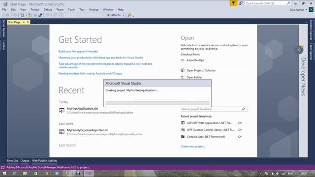 Create your first ASP.Net web application in Visual Studio 2017 смотреть онлайн