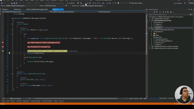 codebehind - Trabalhando com mensageria RabbitMQ net core c# смотреть онлайн