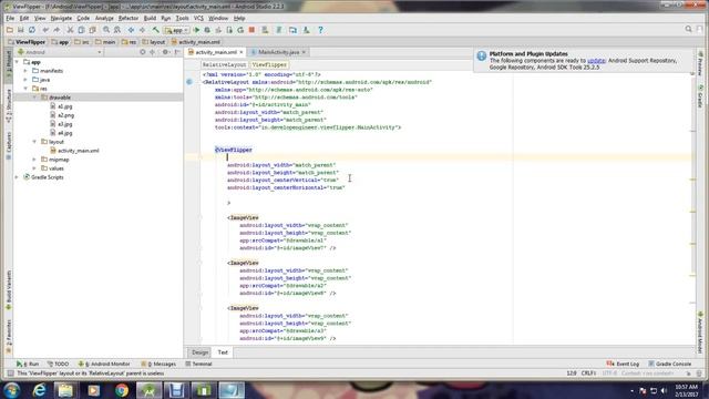 Android Studio Using view Flipper Automatic image Swipe смотреть онлайн