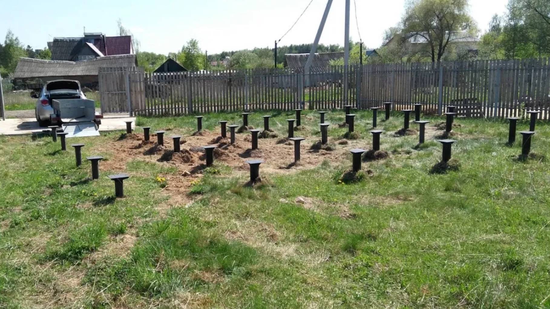 Фундамент на сваях за ДЕНЬ. Строительство фундамента на вкручиваемых сваях для дома из бревна, бруса смотреть онлайн