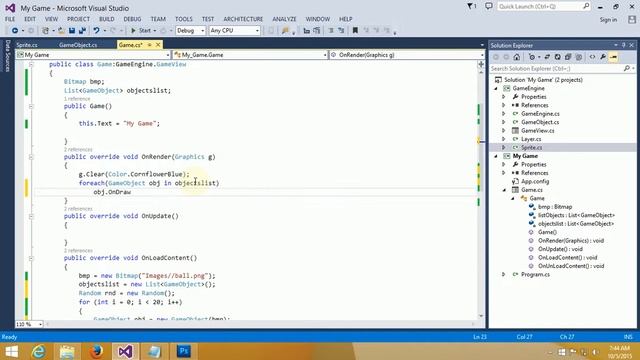 Game programing in C# using Visual Studio EP 12 GameObject смотреть онлайн