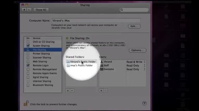 File Sharing in Mac OS X 10.6 (how to make your public folder available to every one) смотреть онлайн