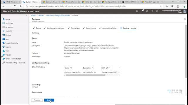 HTMD-MI2️⃣5️⃣Intune Custom OMA-URI Policy Disable Windows Update UX📌Create Custom Profile in Intune смотреть онлайн